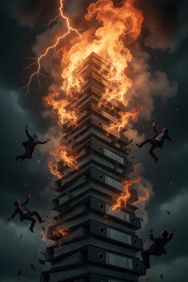 The Restatement — an illustrated card from The Accountant Arcana