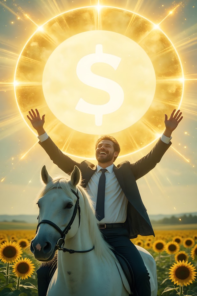 The Refund Direct-Deposited — an illustrated card from The Accountant Arcana