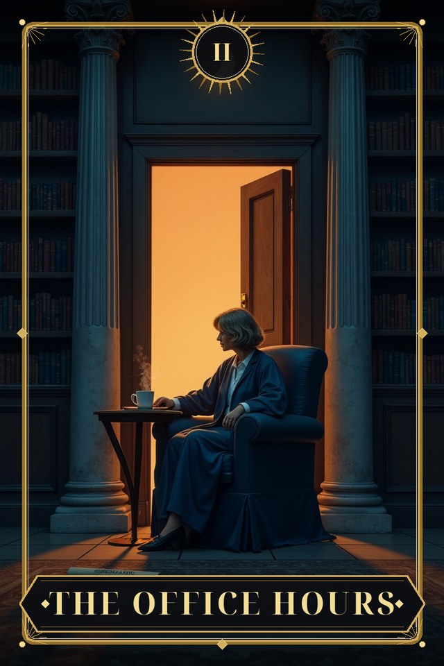 The Office Hours — illustrated tarot card, arcanum II