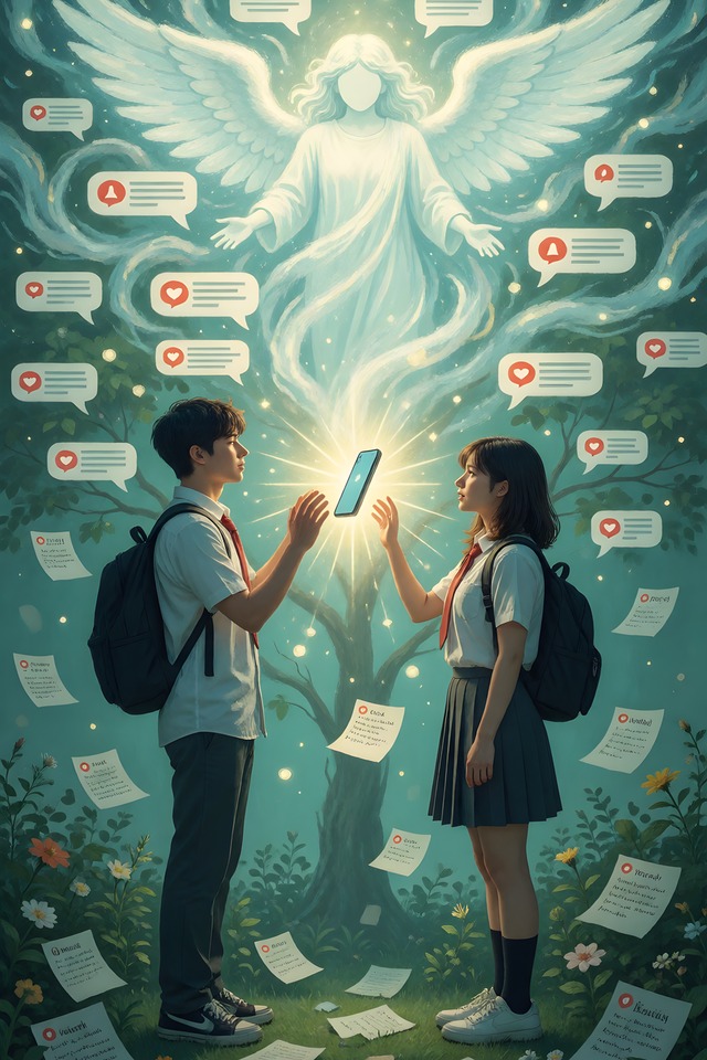 The Class Group Chat — an illustrated card from The College Arcana