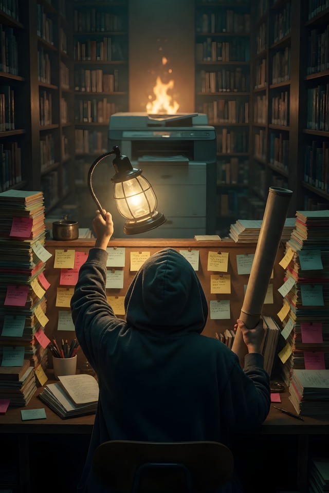 The Library At 3AM — an illustrated card from The College Arcana