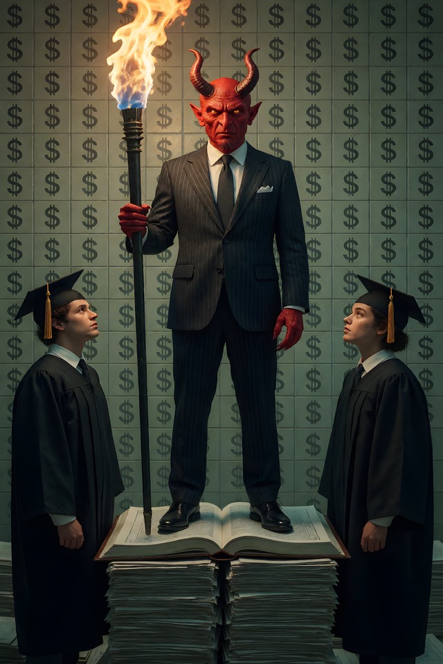 The Student Loan — an illustrated card from The College Arcana
