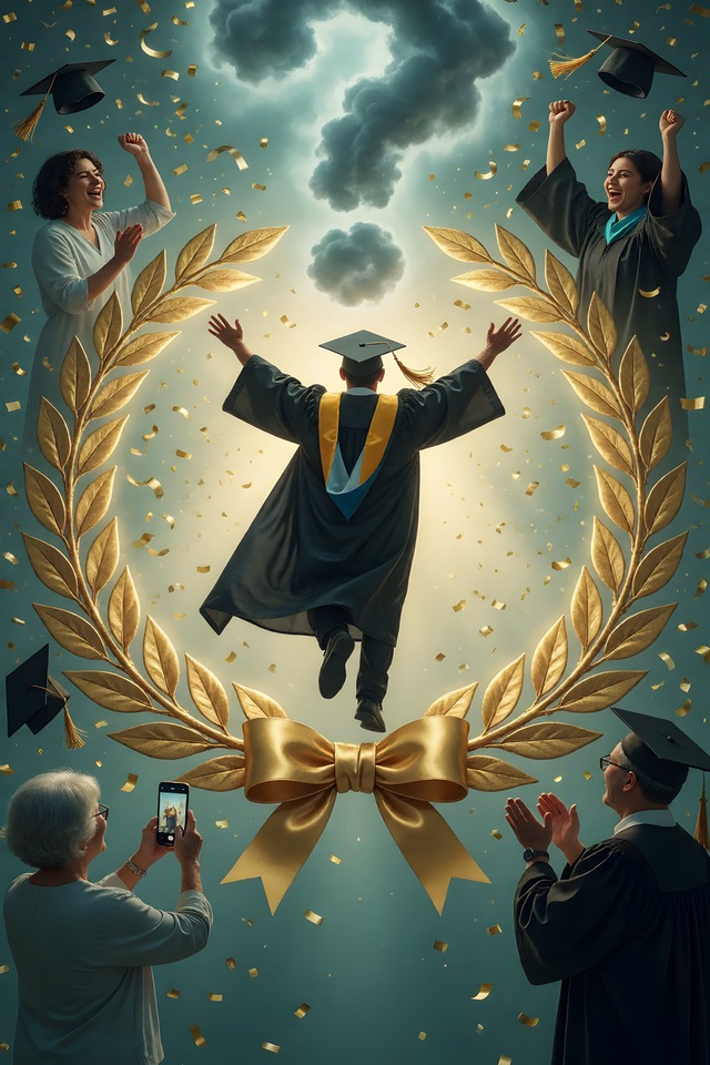 Graduation — an illustrated card from The College Arcana