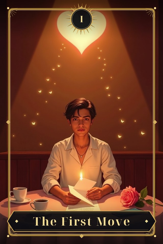 The First Move — illustrated tarot card, arcanum I