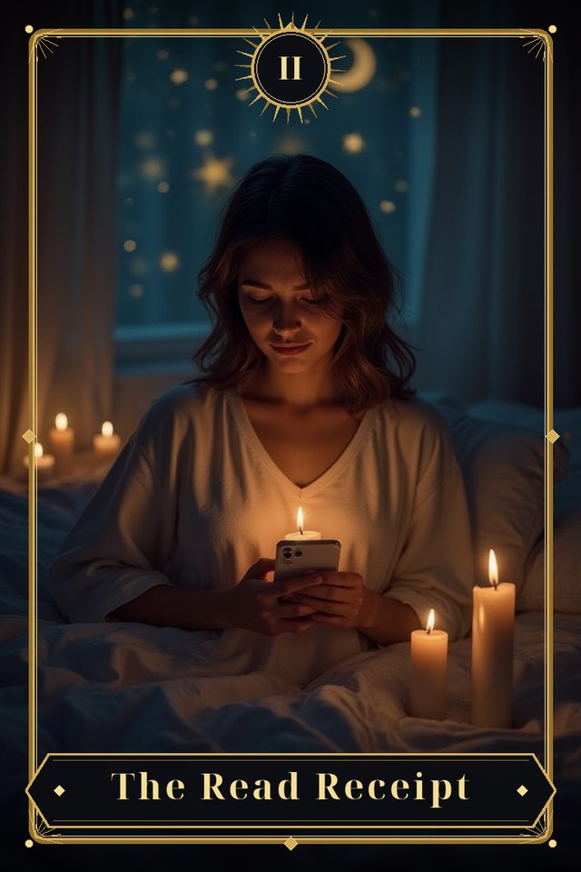 The Read Receipt — illustrated tarot card, arcanum II