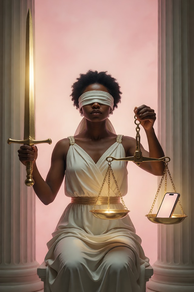 The Receipts — illustrated tarot card, arcanum XI