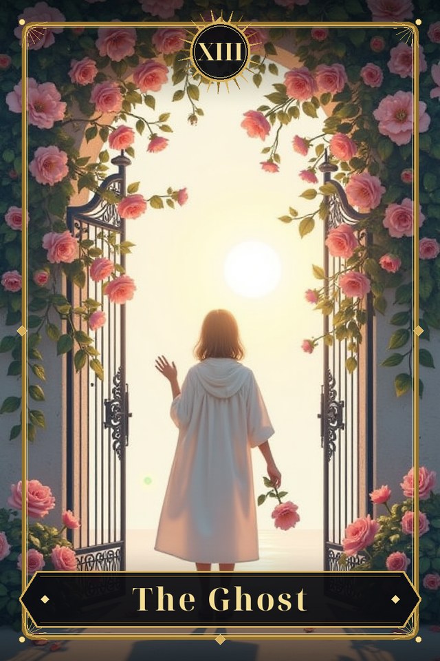 The Ghost — illustrated tarot card, arcanum XIII