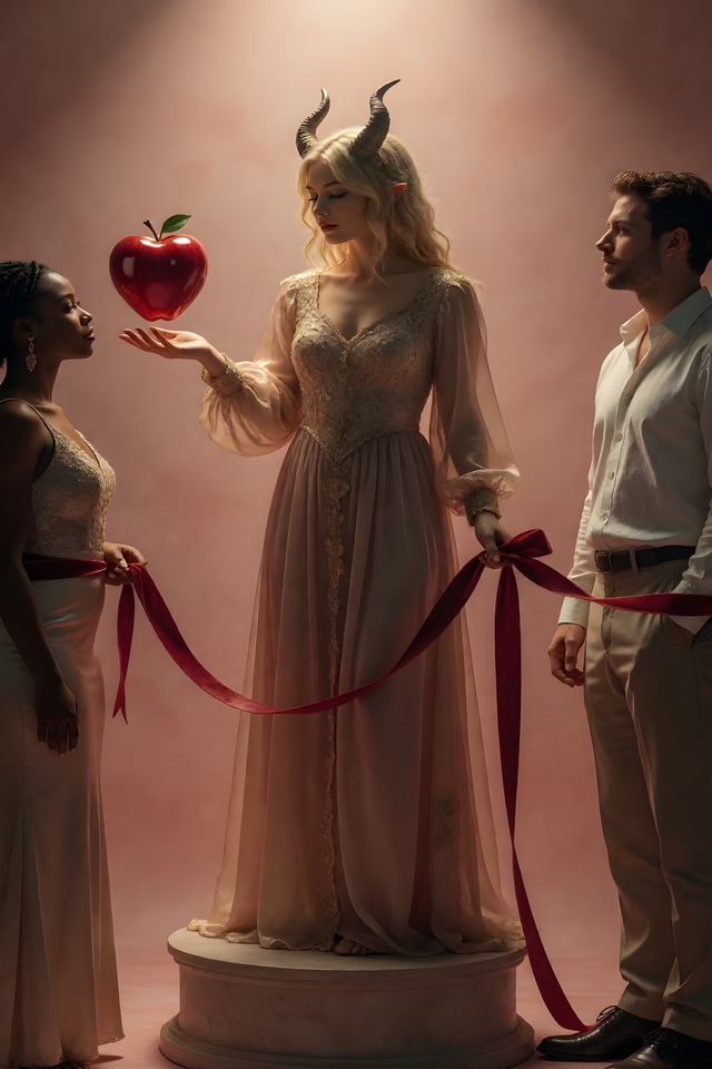 The Red Flag — illustrated tarot card, arcanum XV