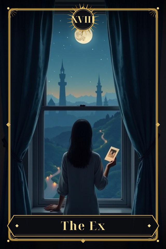 The Ex — illustrated tarot card, arcanum XVIII
