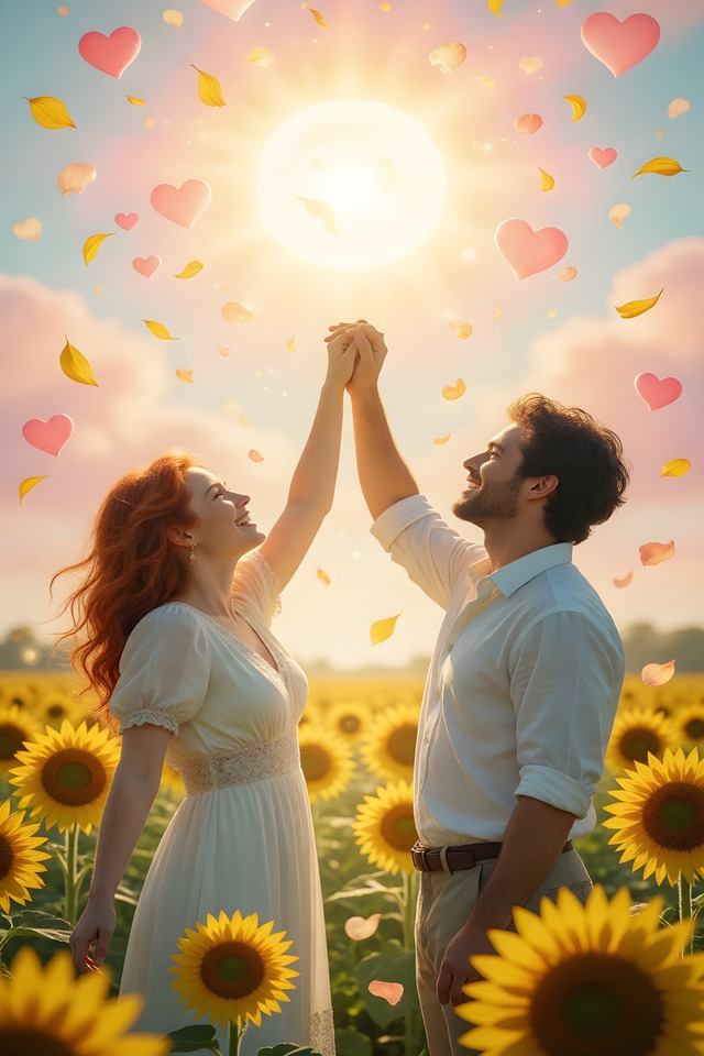 The Honeymoon Phase — illustrated tarot card, arcanum XIX