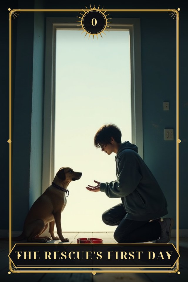 The Rescue's First Day — illustrated tarot card, arcanum 0