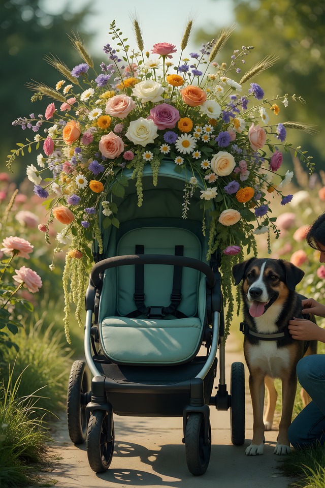 The All-Terrain Stroller — an illustrated card from The Dog People Deck