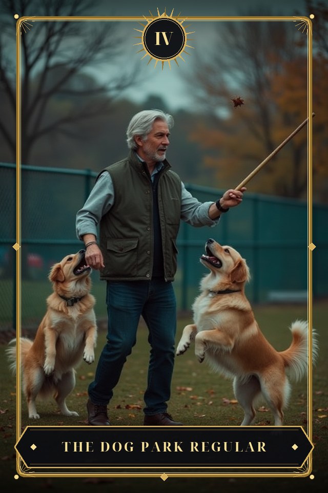 The Dog Park Regular — illustrated tarot card, arcanum IV
