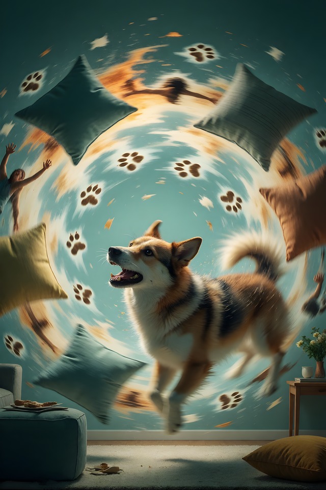 The Zoomies — an illustrated card from The Dog People Deck