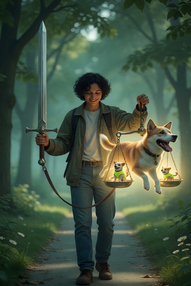 He's Friendly! — an illustrated card from The Dog People Deck
