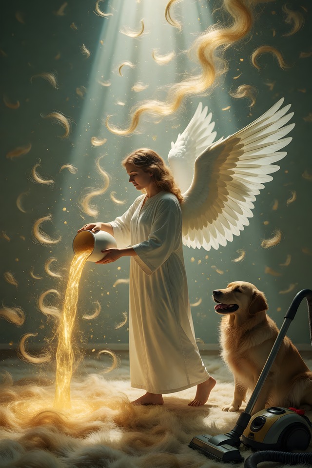 The Shedding — an illustrated card from The Dog People Deck