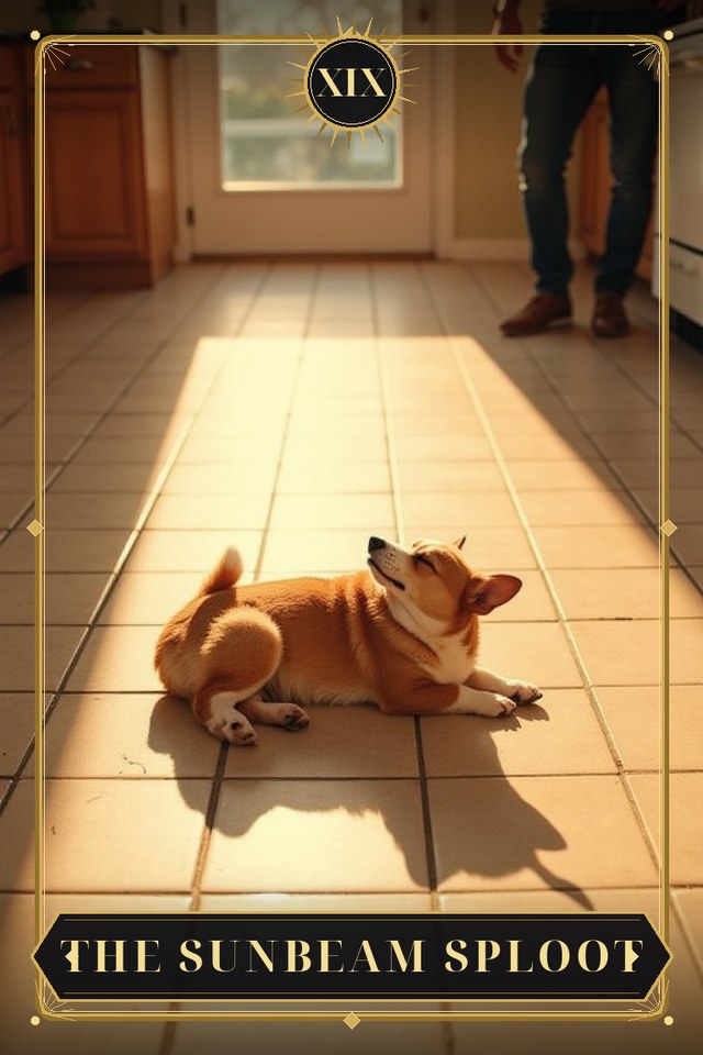 The Sunbeam Sploot — illustrated tarot card, arcanum XIX