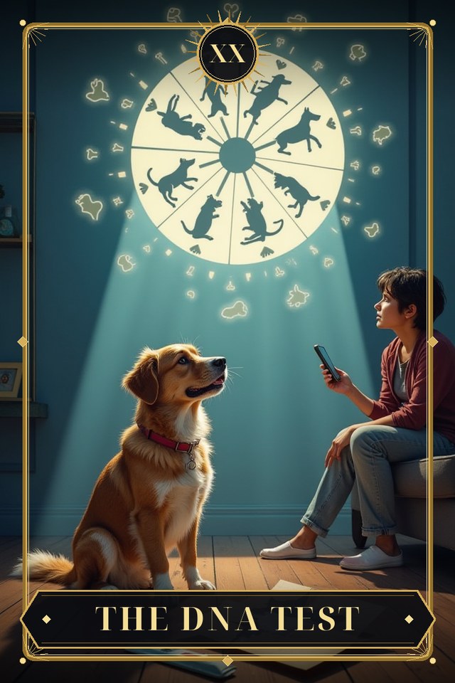 The DNA Test — illustrated tarot card, arcanum XX
