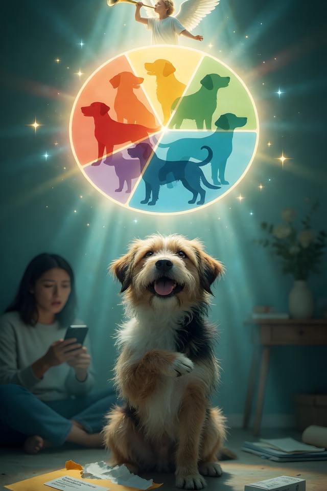 The DNA Test — an illustrated card from The Dog People Deck