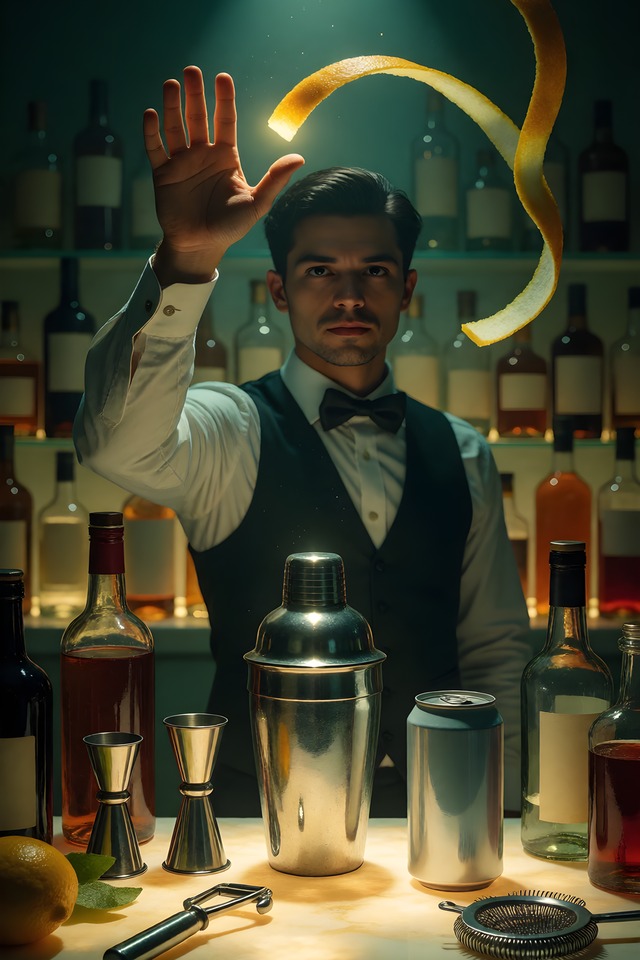 The Bartender — an illustrated card from The Food Service Arcana