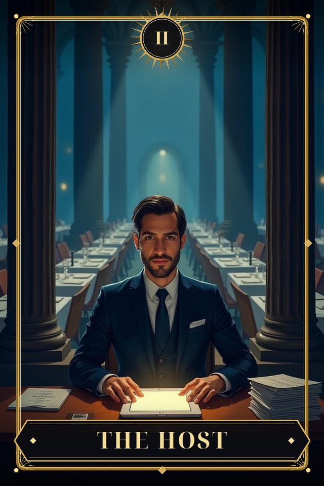 The Host — illustrated tarot card, arcanum II