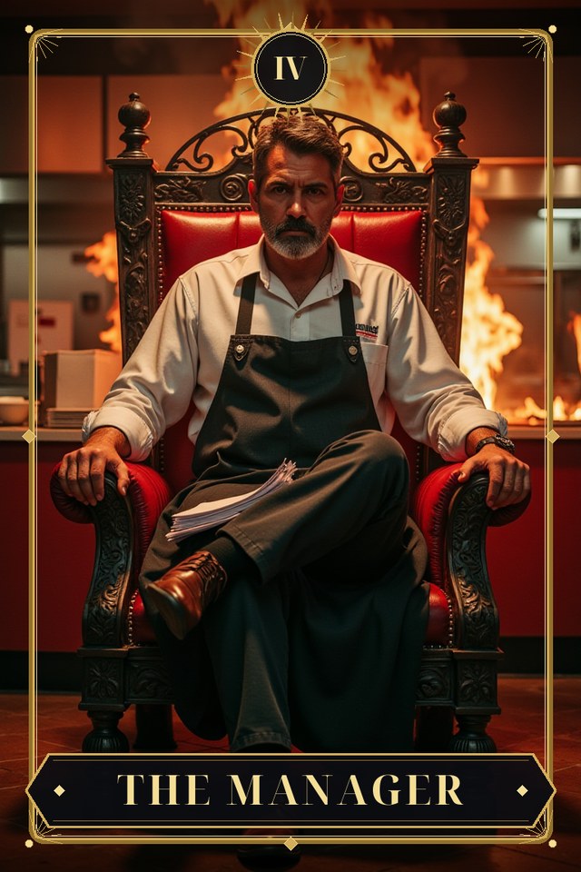The Manager — illustrated tarot card, arcanum IV