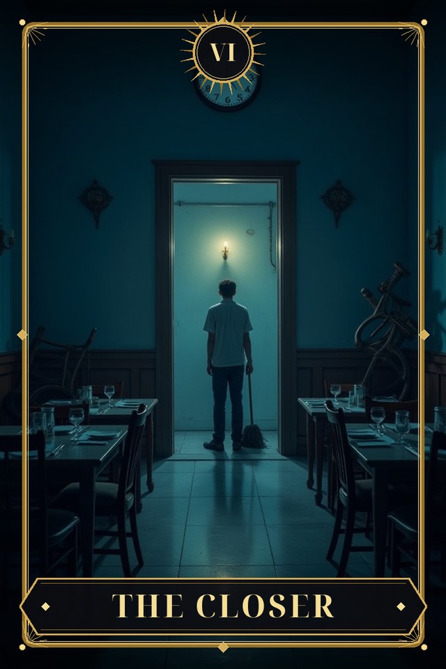 The Closer — illustrated tarot card, arcanum VI