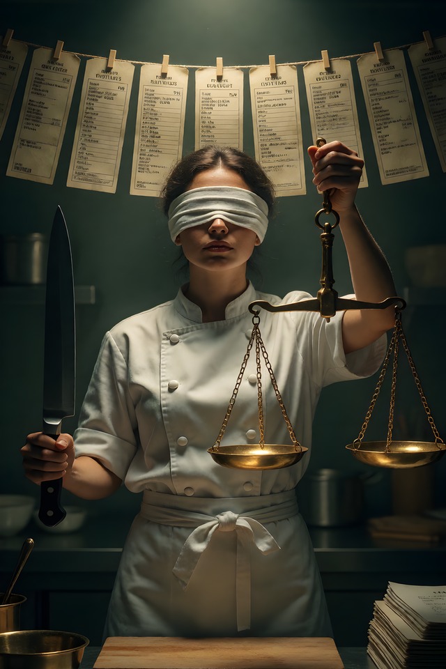 The Kitchen's Bad Side — illustrated tarot card, arcanum XI