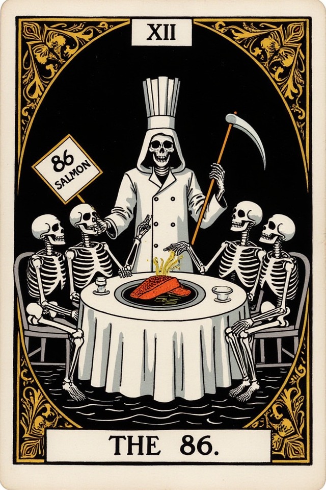The 86 — illustrated tarot card, arcanum XIII