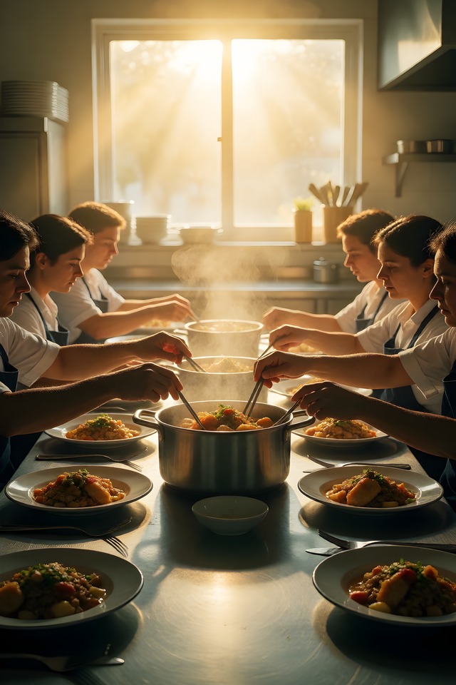 Family Meal — an illustrated card from The Food Service Arcana