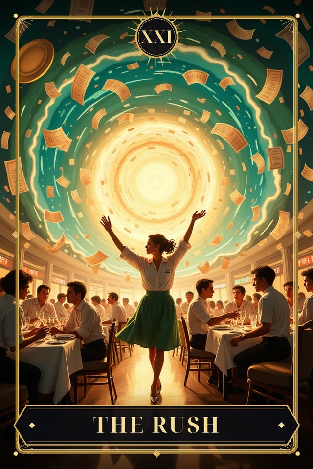The Food Service Arcana, a card from this modern tarot deck