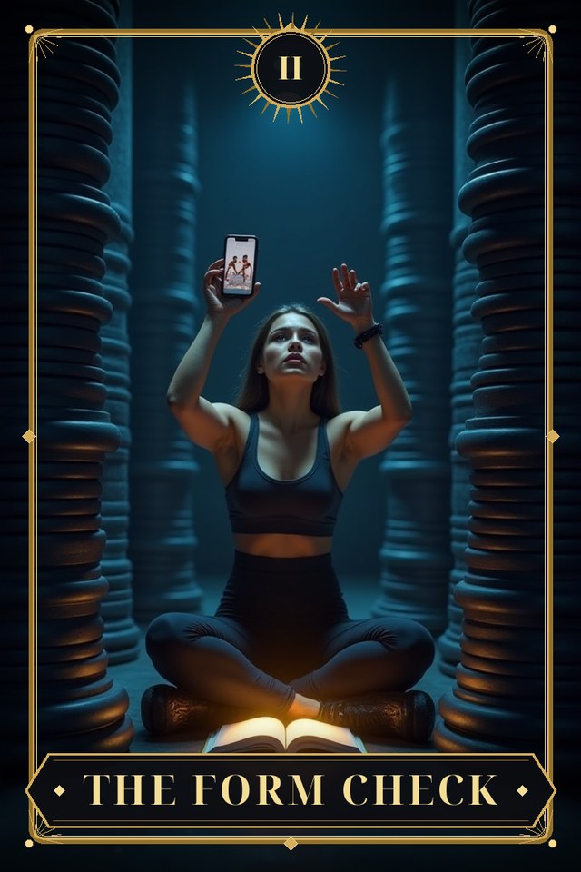 The Form Check — illustrated tarot card, arcanum II