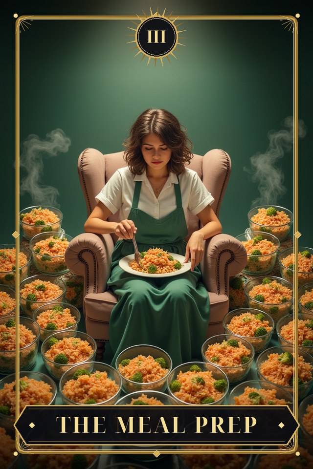 The Meal Prep — illustrated tarot card, arcanum III