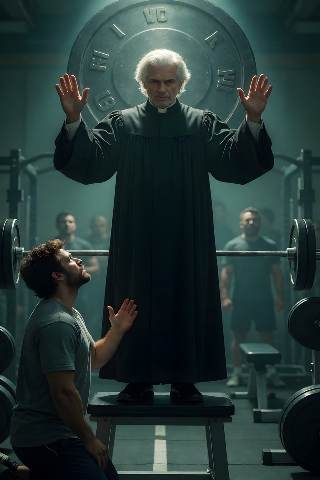 The Free Weight Gospel — an illustrated card from The Gym Deck