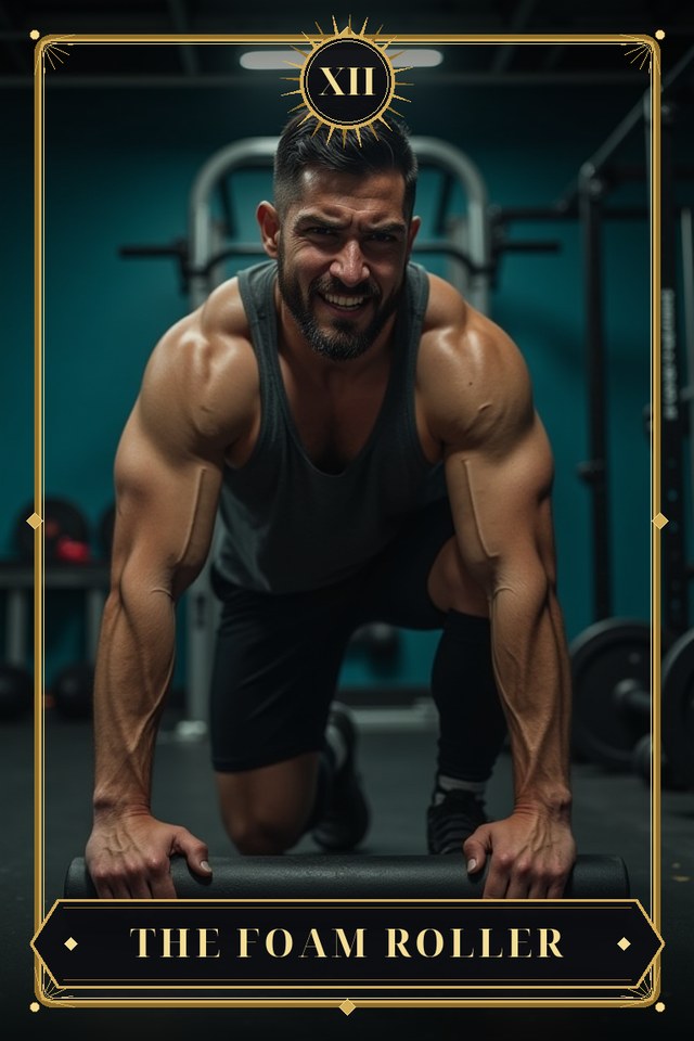 The Foam Roller — illustrated tarot card, arcanum XII