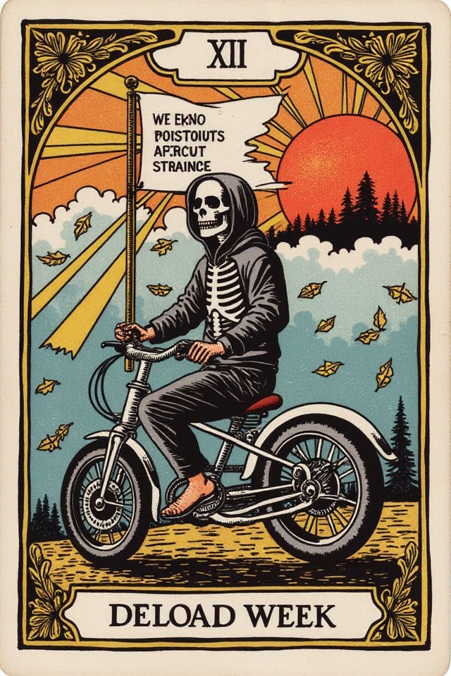 Deload Week — illustrated tarot card, arcanum XIII