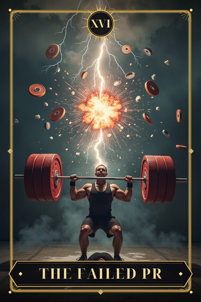 The Failed PR — illustrated tarot card, arcanum XVI