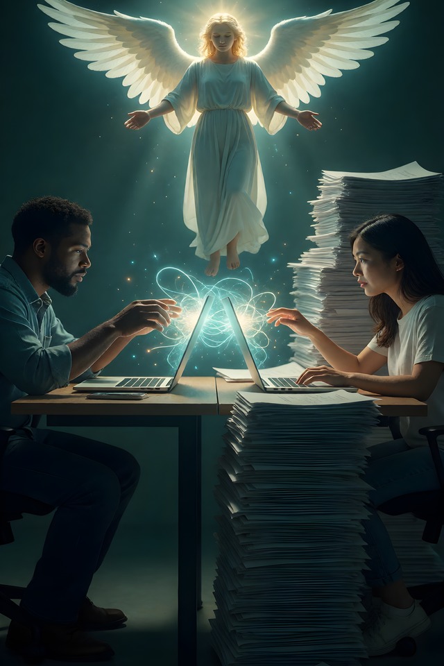 The Merge — illustrated tarot card, arcanum VI