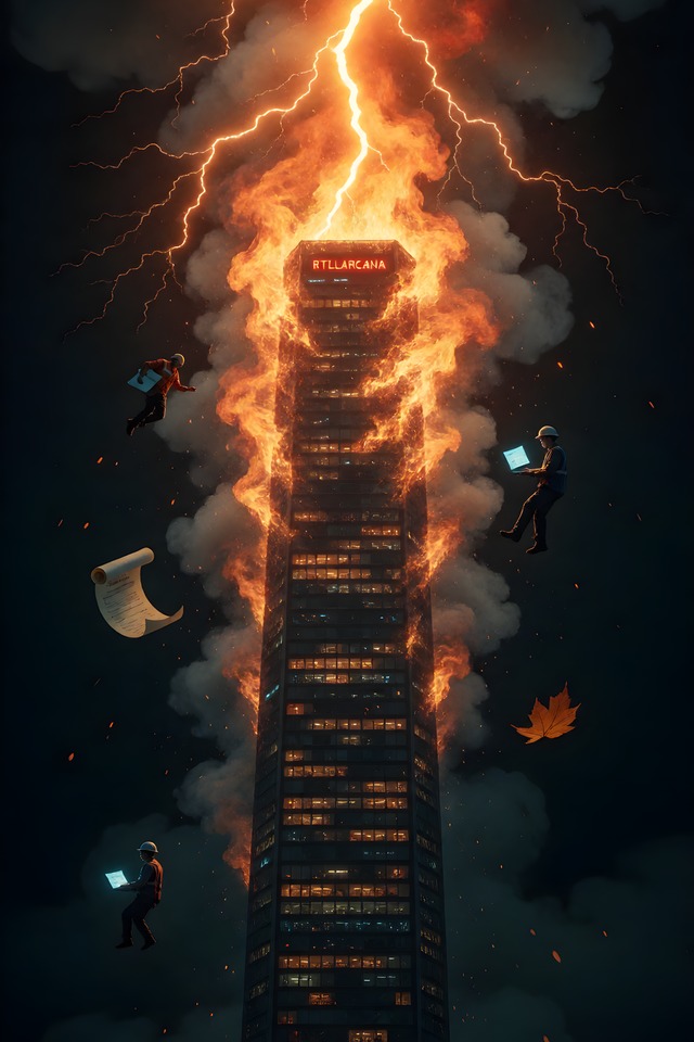 The Outage — an illustrated card from The IT Arcana