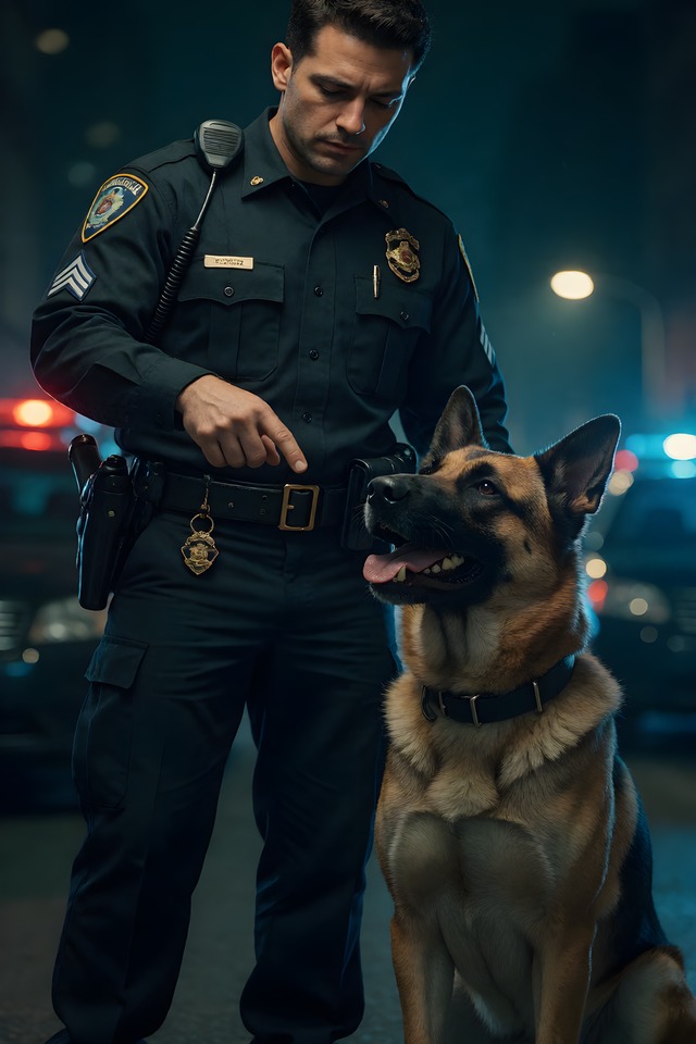 The K-9 Unit — illustrated tarot card, arcanum VIII