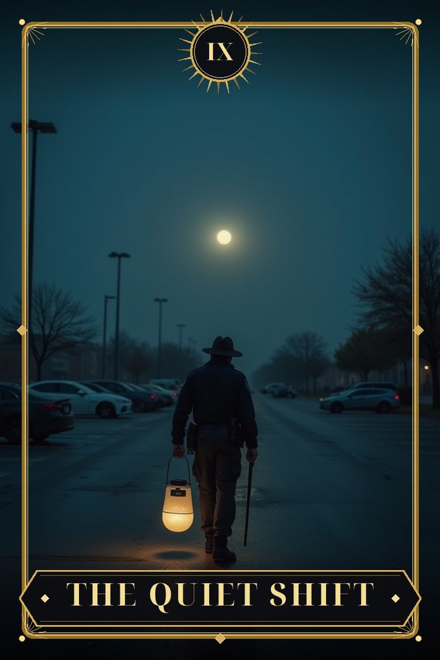 The Quiet Shift — illustrated tarot card, arcanum IX