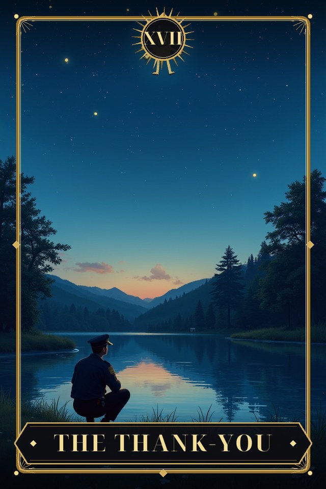 The Thank-You — illustrated tarot card, arcanum XVII