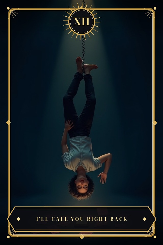 I'll Call You Right Back — illustrated tarot card, arcanum XII
