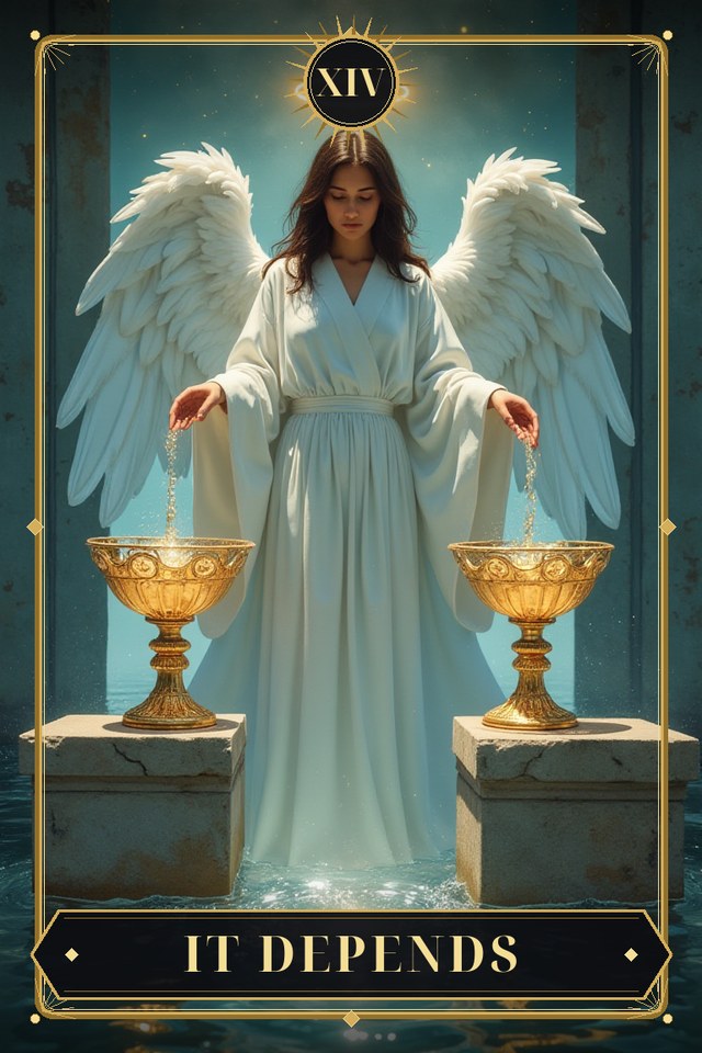 It Depends — illustrated tarot card, arcanum XIV