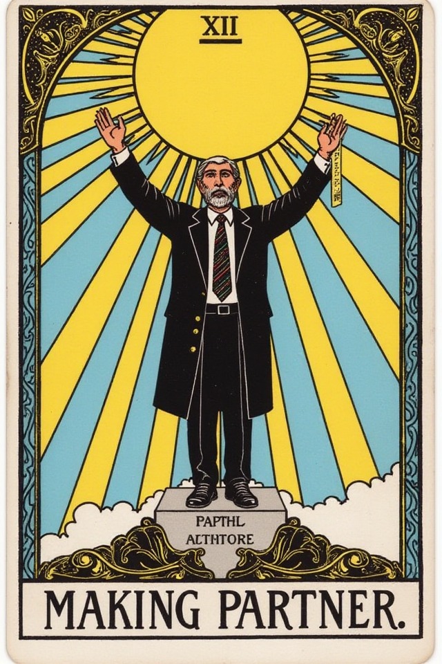 Making Partner — illustrated tarot card, arcanum XIX