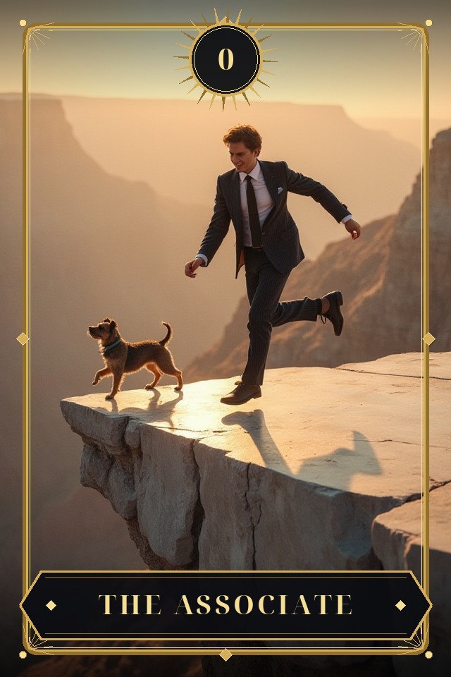 The Associate — illustrated tarot card, arcanum 0