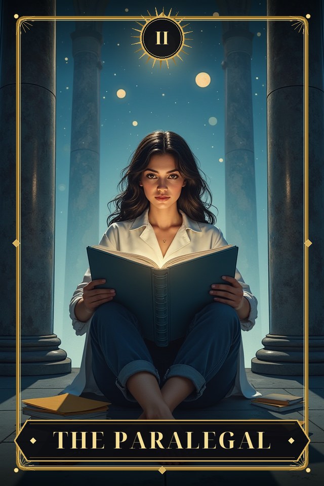 The Paralegal — illustrated tarot card, arcanum II
