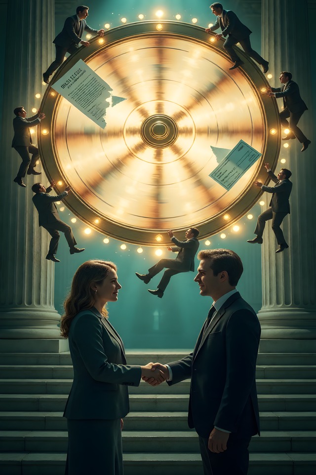 The Settlement — an illustrated card from The Lawyer Arcana