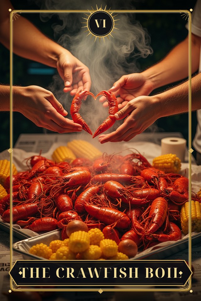 The Crawfish Boil — illustrated tarot card, arcanum VI