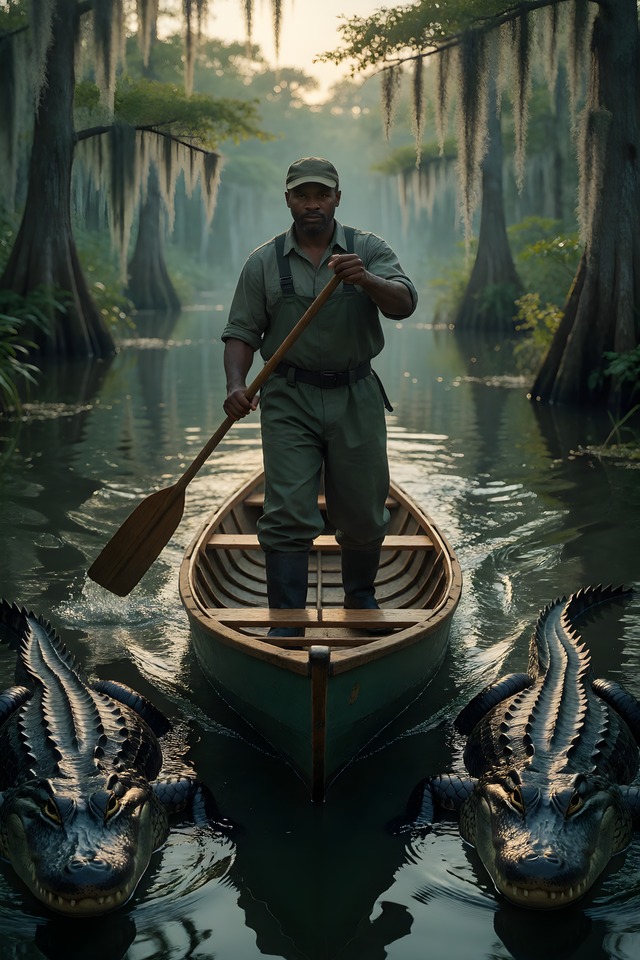 The Pirogue — illustrated tarot card, arcanum VII